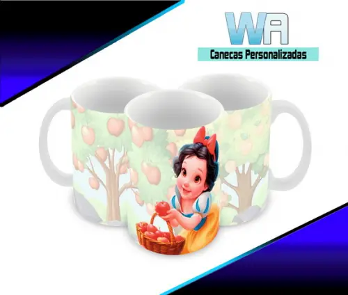 Caneca Polímero Branca de Neve Baby Personalizada