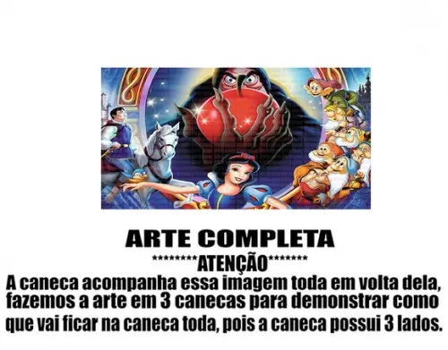 Caneca Polímero Branca de Neve Personalizada