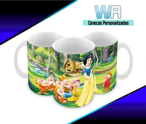 Caneca Polímero Branca de Neve Personalizada