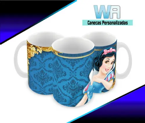 Caneca Polímero Branca de Neve Personalizada