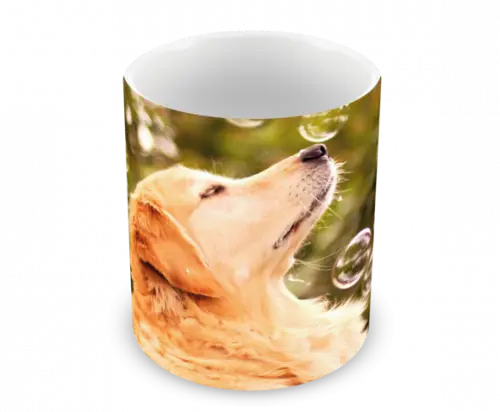 Caneca Polímero Cachorro Golden Retriever Personalizada