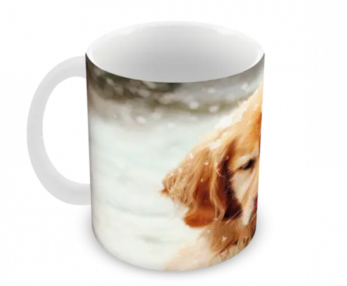 Caneca Polímero Cachorro Golden Retriever Personalizada