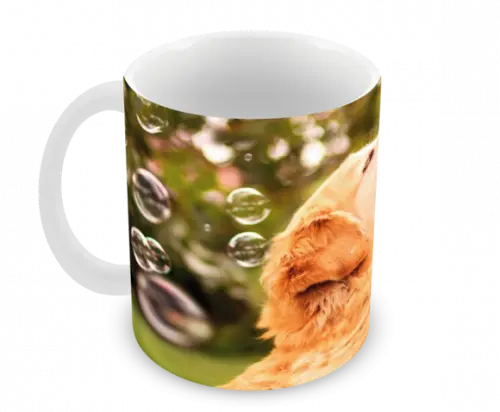 Caneca Polímero Cachorro Golden Retriever Personalizada