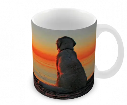 Caneca Polímero Cachorro Golden Retriever Personalizada