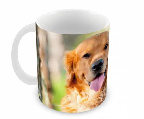 Caneca Polímero Cachorro Golden Retriever Personalizada