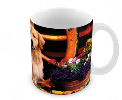 Caneca Polímero Cachorro Golden Retriever Personalizada