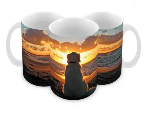 Caneca Polímero Cachorro Golden Retriever Personalizada