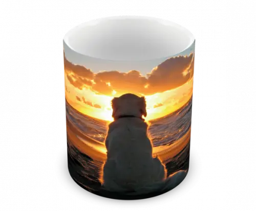 Caneca Polímero Cachorro Golden Retriever Personalizada