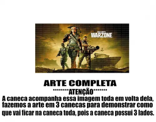 Caneca Polímero Call Of Duty Warzone Personalizada