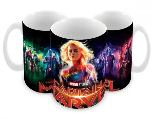 Caneca Polímero Capitã Marvel Personalizada