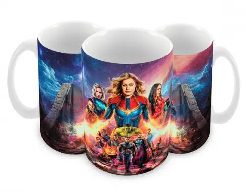 Caneca Polímero Capitã Marvel Personalizada