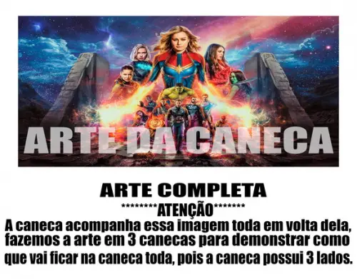 Caneca Polímero Capitã Marvel Personalizada