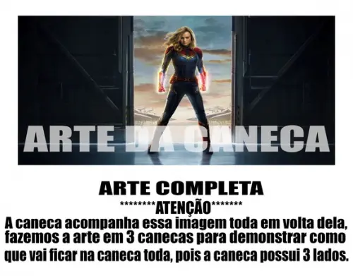 Caneca Polímero Capitã Marvel Personalizada