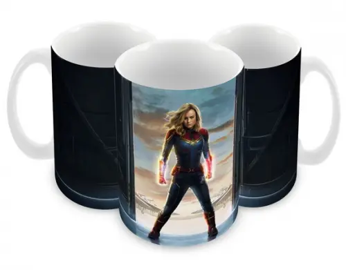 Caneca Polímero Capitã Marvel Personalizada
