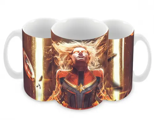 Caneca Polímero Capitã Marvel Personalizada