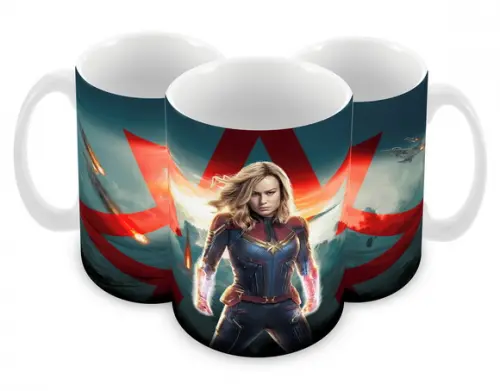 Caneca Polímero Capitã Marvel Personalizada