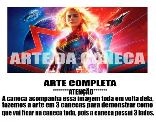 Caneca Polímero Capitã Marvel Personalizada
