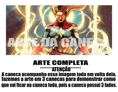 Caneca Polímero Capitã Marvel Personalizada