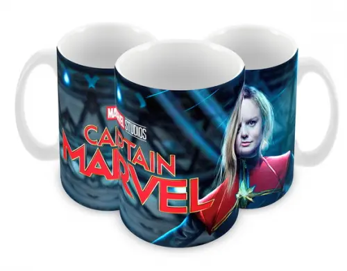Caneca Polímero Capitã Marvel Personalizada