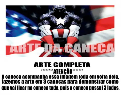 Caneca Polímero Capitão América Personalizada