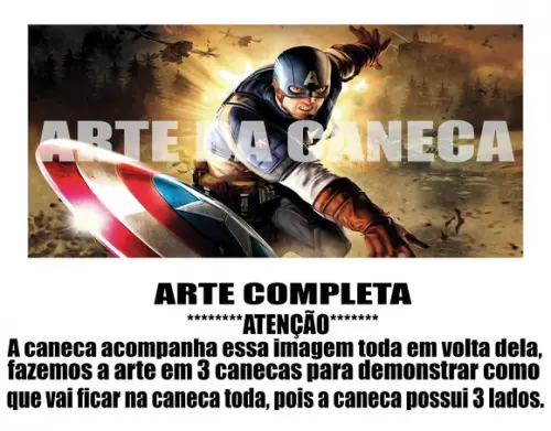 Caneca Polímero Capitão América Personalizada