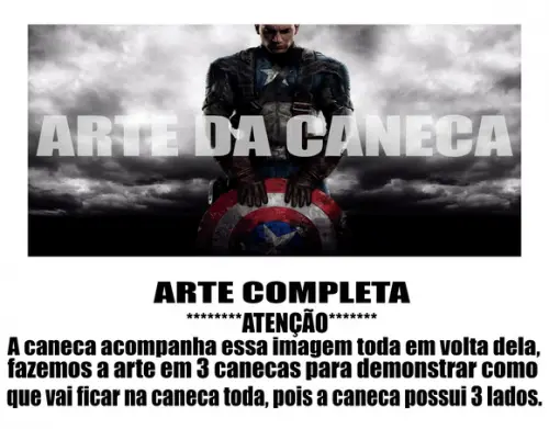 Caneca Polímero Capitão América Personalizada