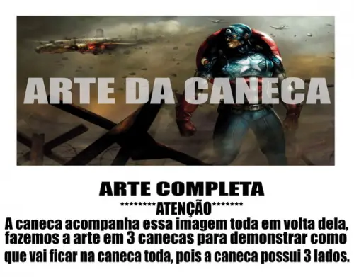 Caneca Polímero Capitão América Personalizada