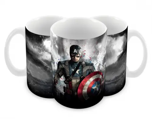 Caneca Polímero Capitão América Personalizada