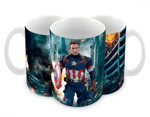 Caneca Polímero Capitão América Personalizada