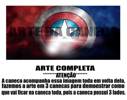 Caneca Polímero Capitão América Personalizada