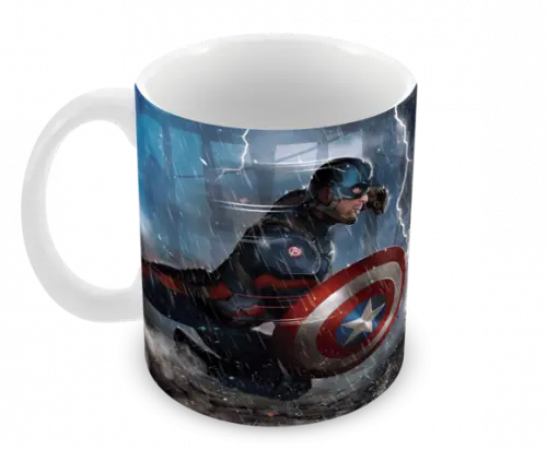 Caneca Polímero Capitão América Vs Homem de Ferro