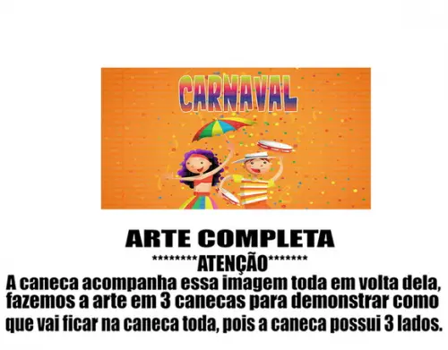Caneca Polímero Carnaval Personalizada