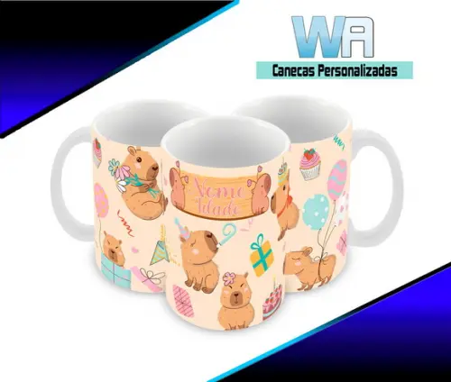 Caneca Polímero Capivara Personalizada