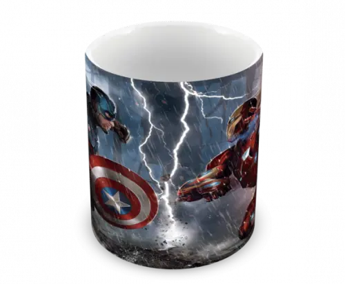 Caneca Polímero Capitão América Vs Homem de Ferro
