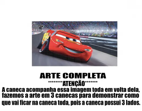 Caneca Polímero Carros Disney Personalizada