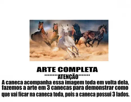 Caneca Polímero Cavalos Personalizada