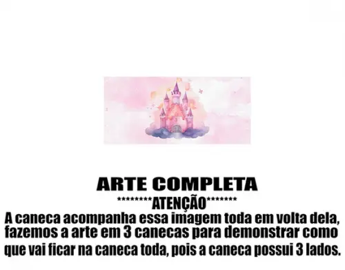 Caneca Polímero Castelo Princesas Personalizada
