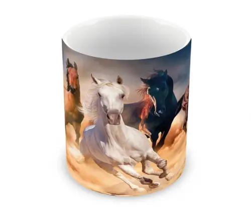 Caneca Polímero Cavalos Personalizada