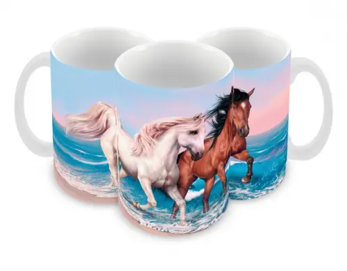 Caneca Polímero Cavalos Personalizada