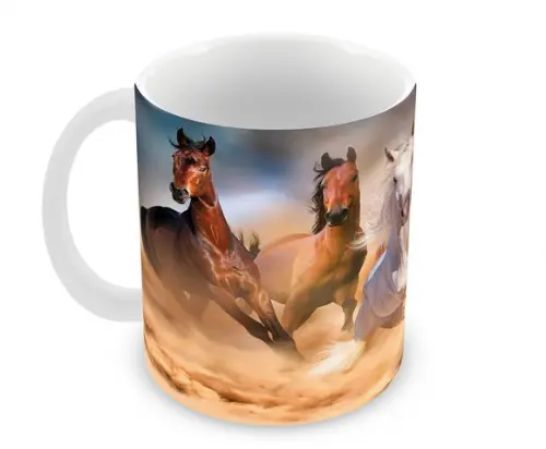 Caneca Polímero Cavalos Personalizada