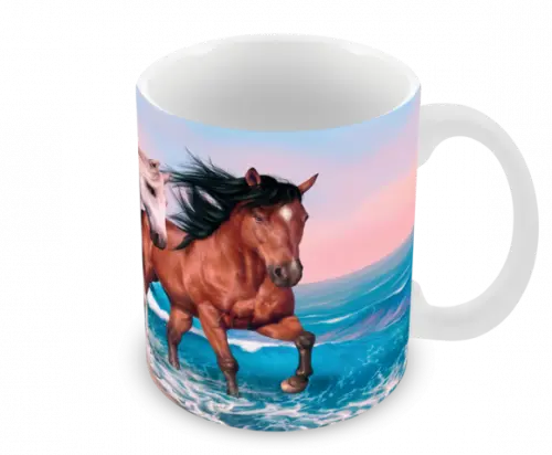 Caneca Polímero Cavalos Personalizada