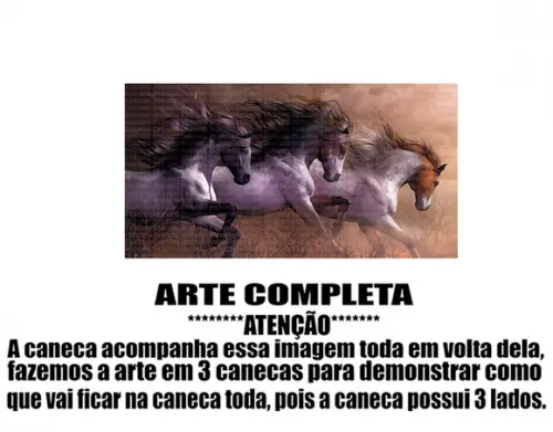 Caneca Polímero Cavalos Personalizada