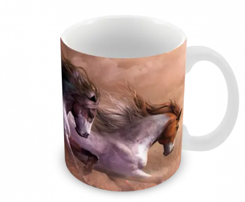 Caneca Polímero Cavalos Personalizada