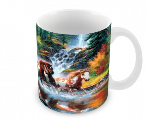 Caneca Polímero Cavalos Personalizada