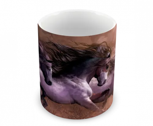 Caneca Polímero Cavalos Personalizada
