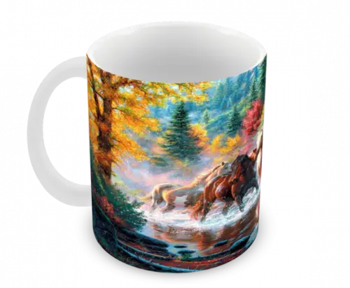 Caneca Polímero Cavalos Personalizada