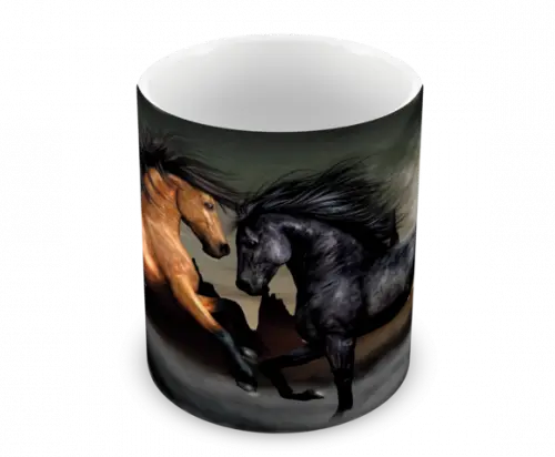 Caneca Polímero Cavalos Personalizada