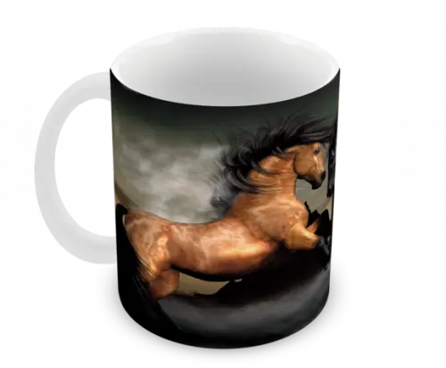 Caneca Polímero Cavalos Personalizada