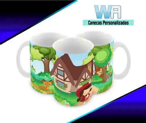 Caneca Polímero Chapeuzinho Vermelho Personalizada