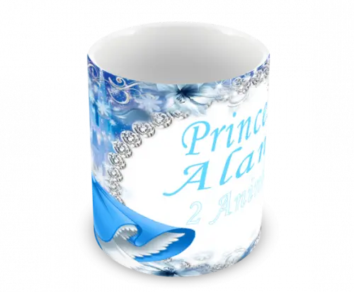 Caneca Polímero Cinderela com Nome Personalizada